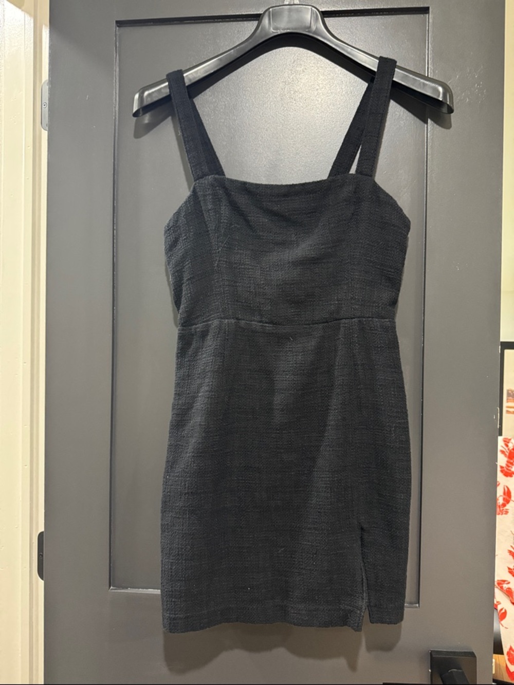 Abercrombie & Fitch Black Textured Mini Dress with Wide Straps